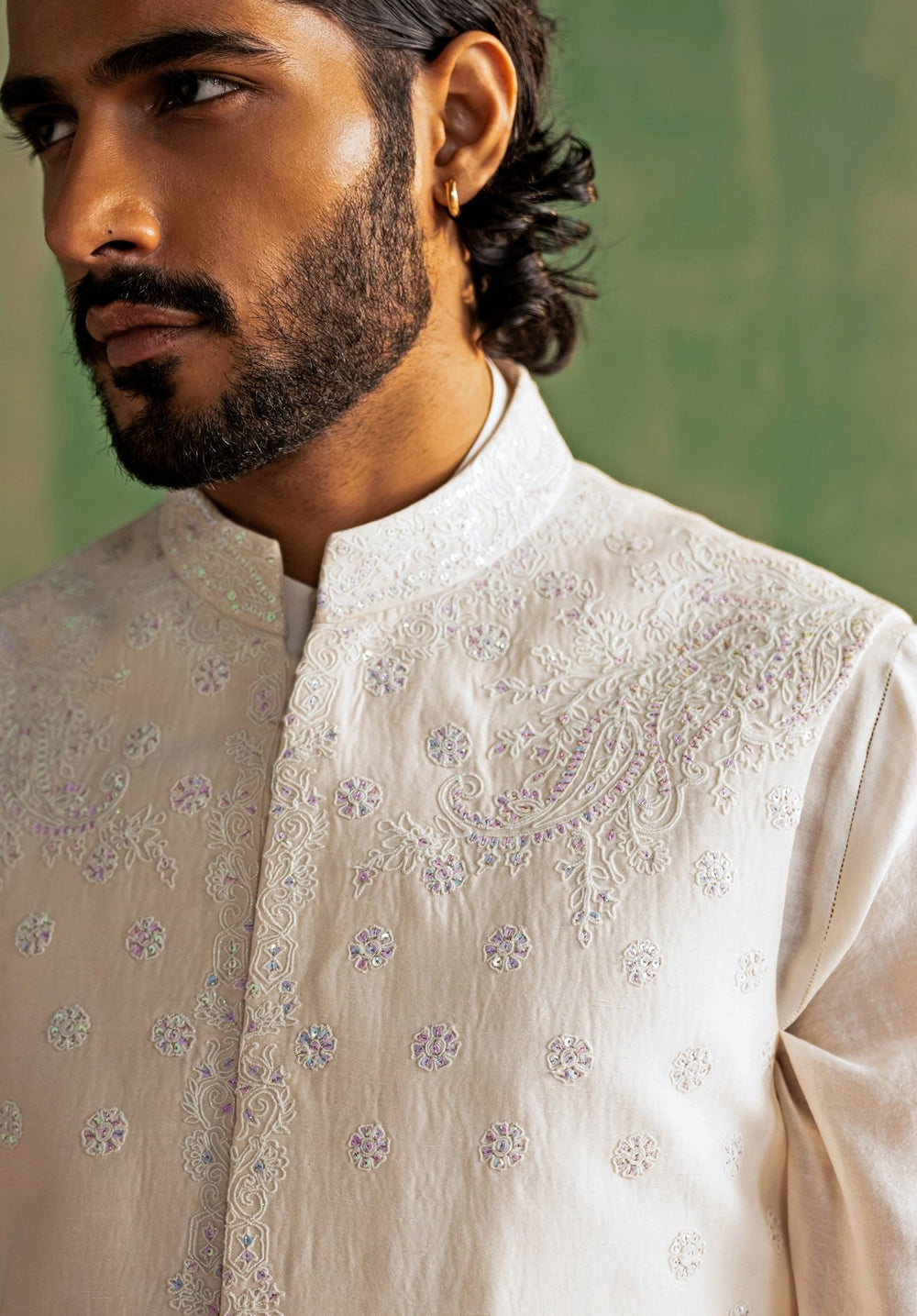 Ivory Embroidered Kurta Bundi Set Studio Bagechaa - Men - Fabilicious Fashion