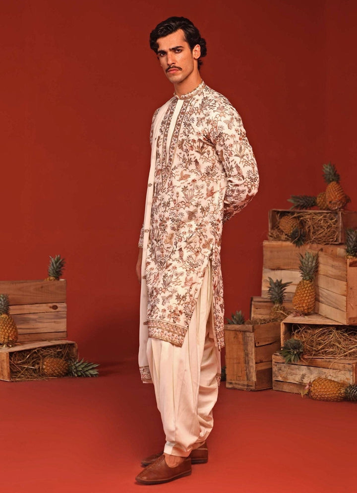 Ivory Embroidered Kurta Patiala Pant Set Kalpraag - Fabilicious Fashion