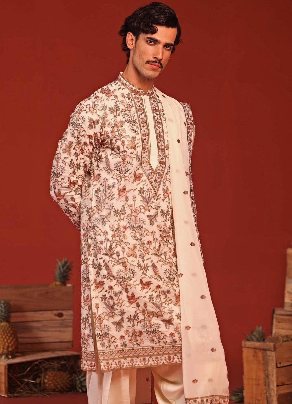Ivory Embroidered Kurta Patiala Pant Set Kalpraag - Fabilicious Fashion