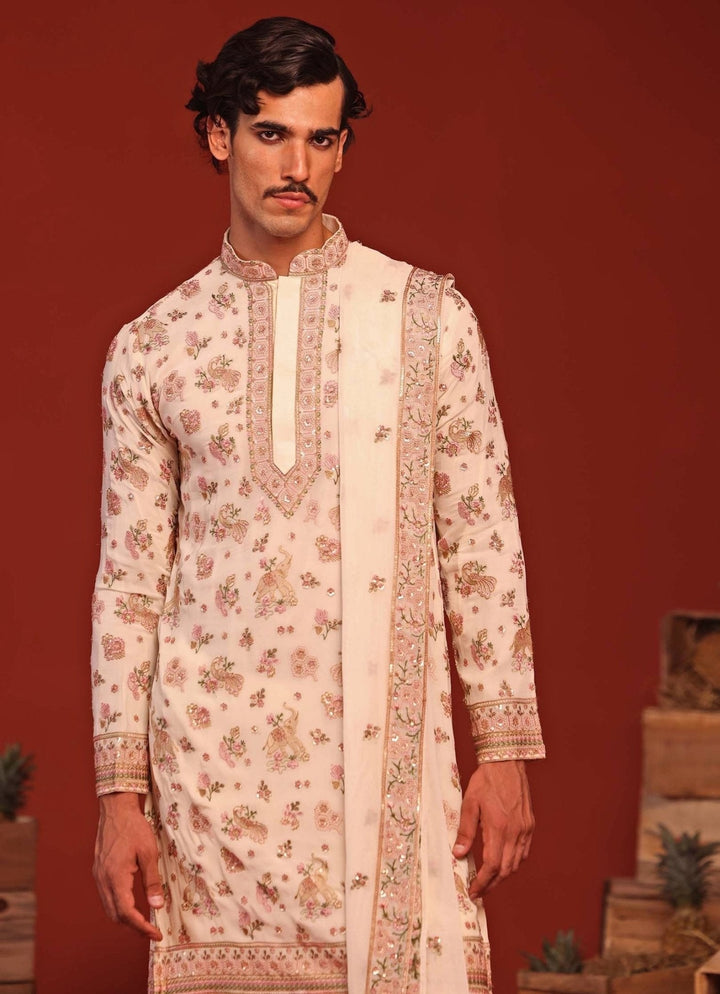 Ivory Embroidered Kurta Patiala Pant Set Kalpraag - Fabilicious Fashion
