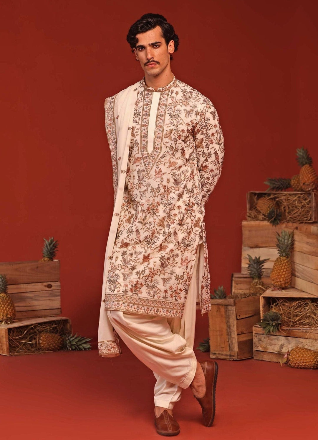Ivory Embroidered Kurta Patiala Pant Set Kalpraag - Fabilicious Fashion