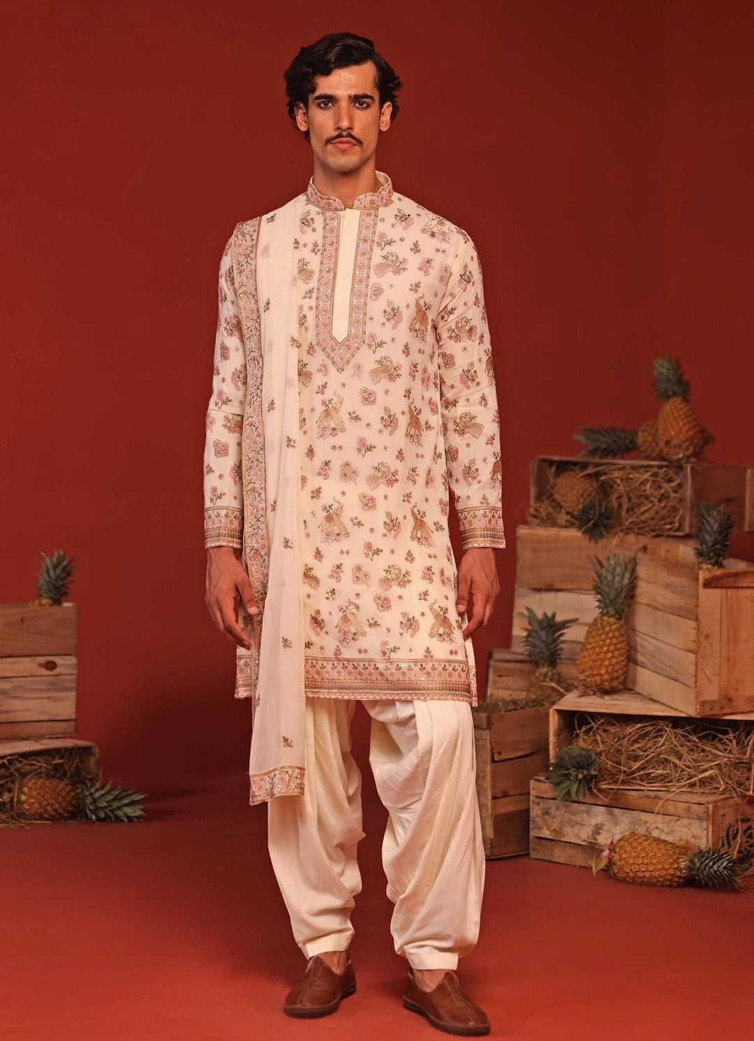 Ivory Embroidered Kurta Patiala Pant Set Kalpraag - Fabilicious Fashion