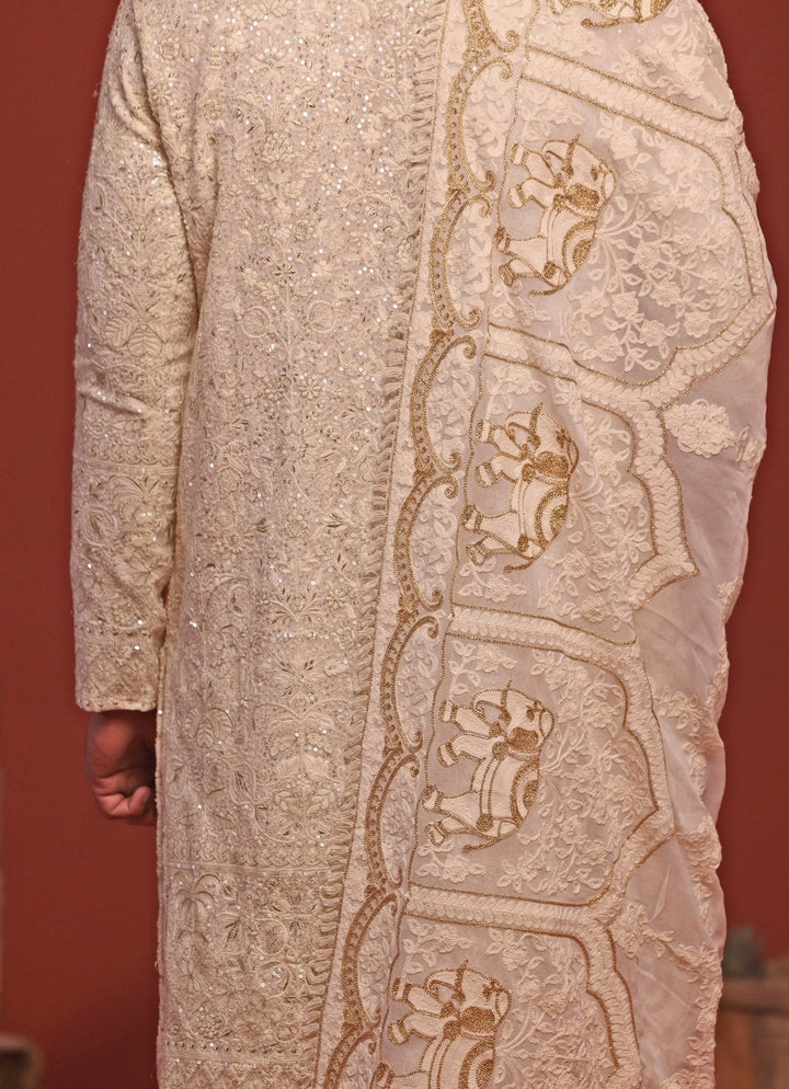 Ivory Embroidered Kurta Patiala Pant Set Kalpraag - Fabilicious Fashion