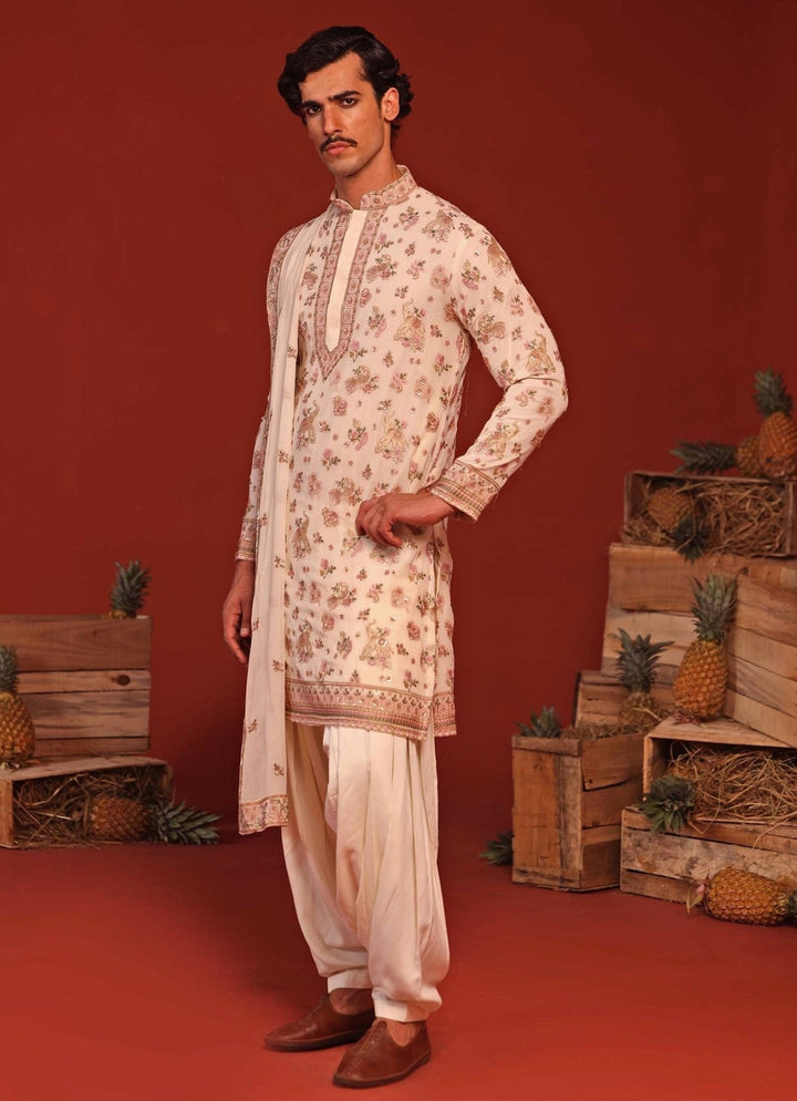Ivory Embroidered Kurta Patiala Pant Set Kalpraag - Fabilicious Fashion