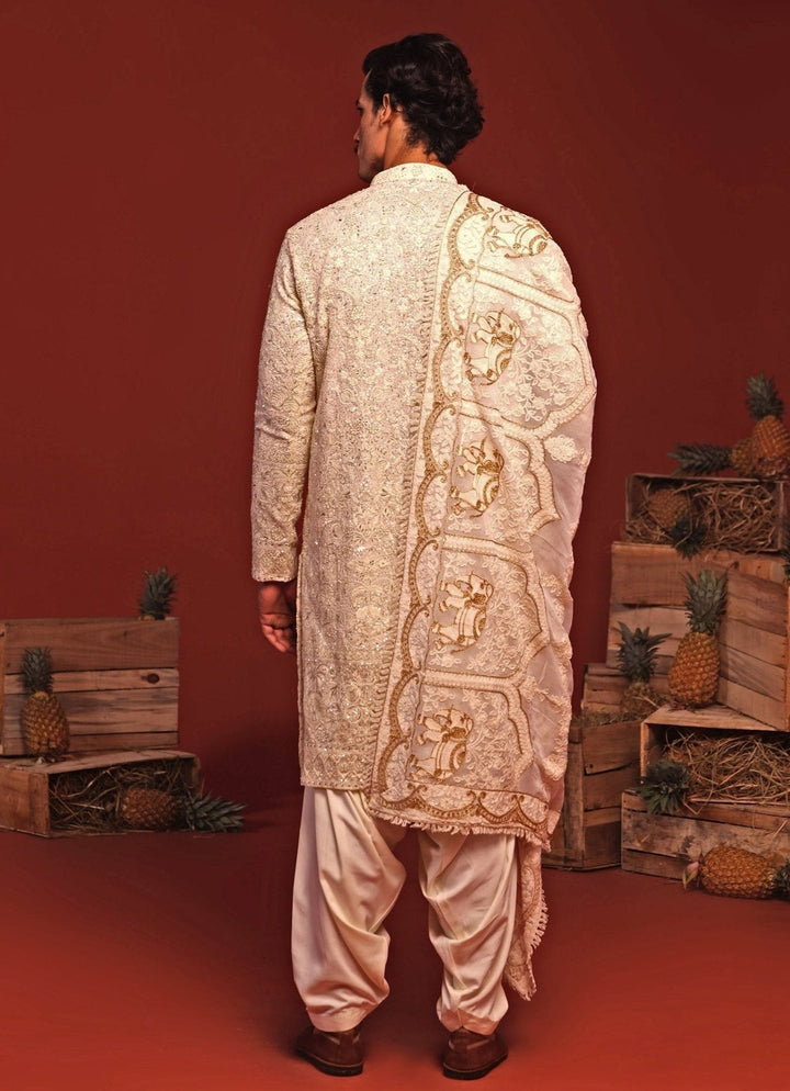Ivory Embroidered Kurta Patiala Pant Set Kalpraag - Fabilicious Fashion
