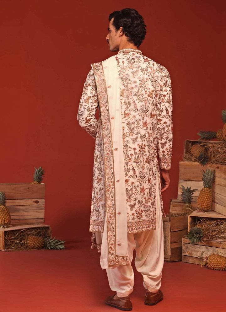 Ivory Embroidered Kurta Patiala Pant Set Kalpraag - Fabilicious Fashion