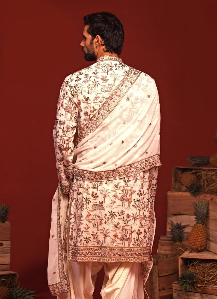 Ivory Embroidered Kurta Patiala Pant Set Kalpraag - Fabilicious Fashion