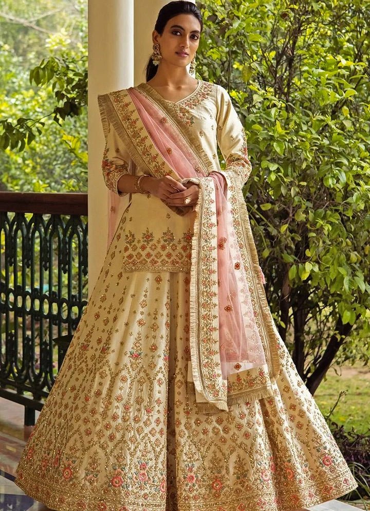 Ivory Embroidered Lehenga Set Angad Singh - Fabilicious Fashion