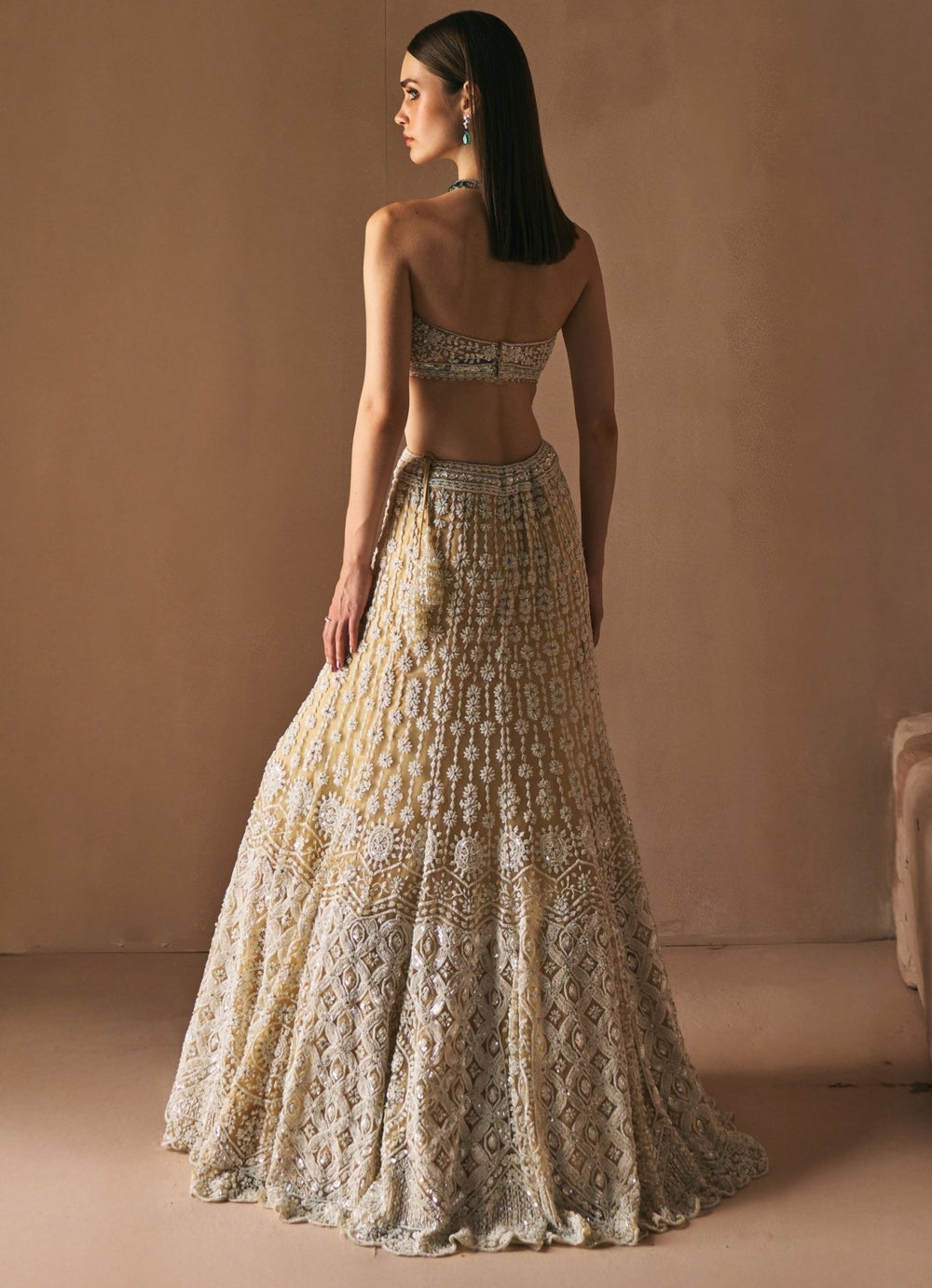 Ivory Embroidered Mermaid Lehenga set Angad Singh - Fabilicious Fashion