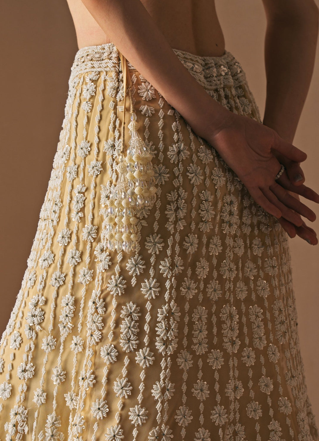 Ivory Embroidered Mermaid Lehenga set Angad Singh - Fabilicious Fashion