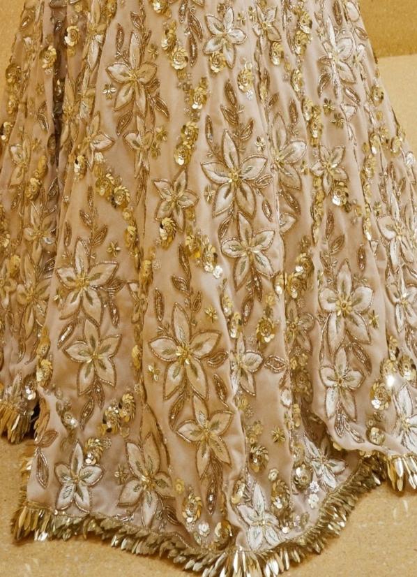 Ivory Embroidered Mermaid Skirt Set Prevasu - Fabilicious Fashion