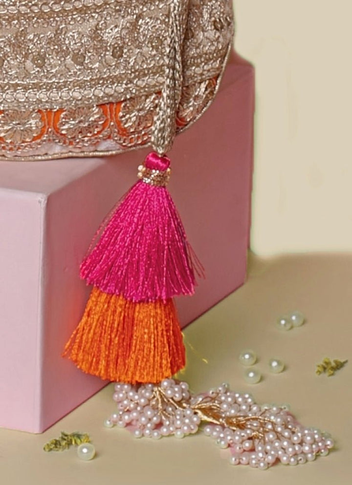 Ivory Embroidered Potli AMYRA - Fabilicious Fashion