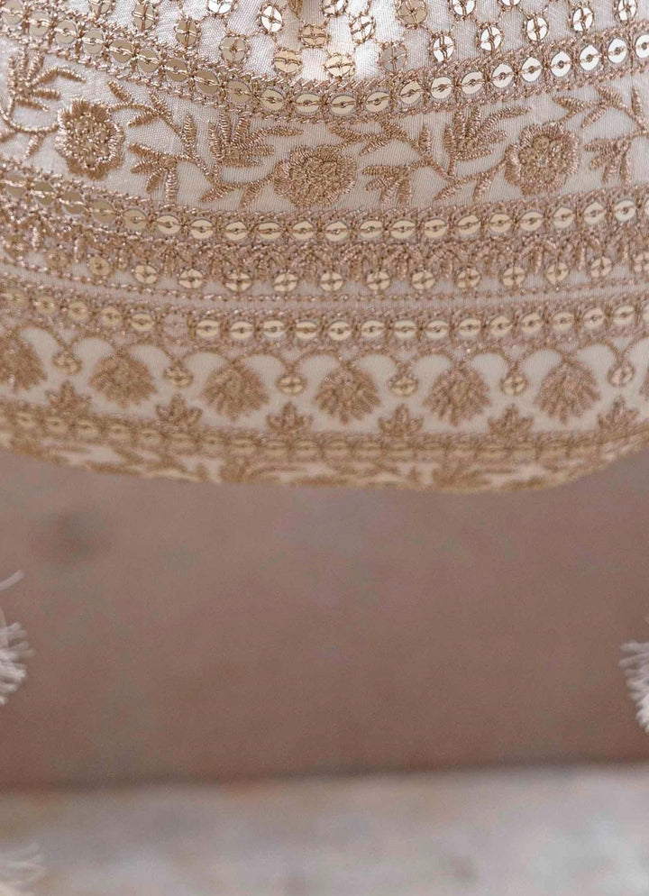 Ivory Embroidered Potli AMYRA - Fabilicious Fashion