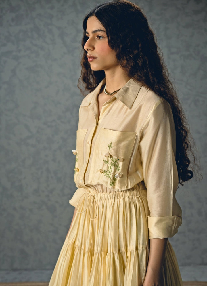 Paulmi and Harsh X Ease Ivory Embroidered Silk DressFabilicious Fashion