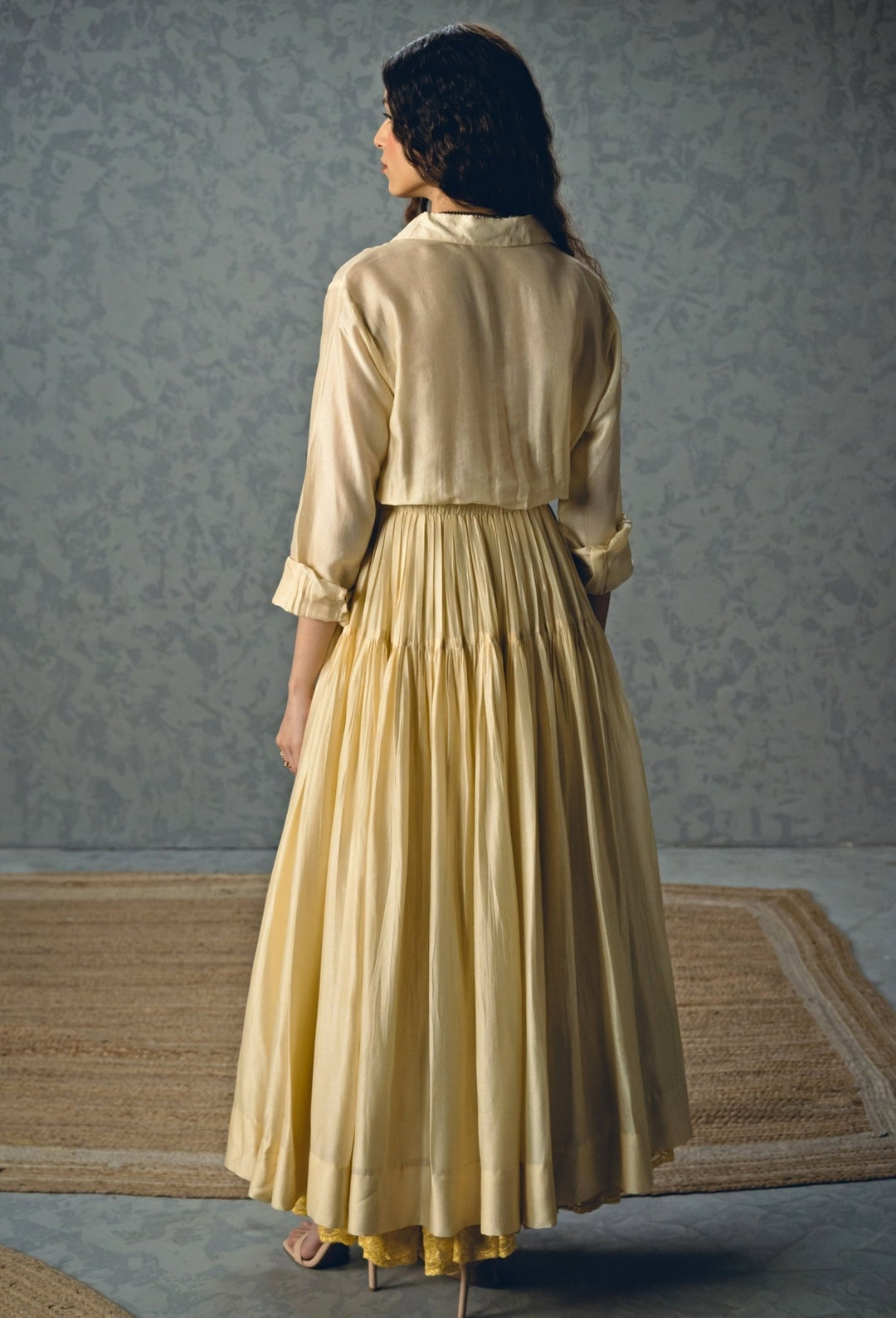 Paulmi and Harsh X Ease Ivory Embroidered Silk DressFabilicious Fashion