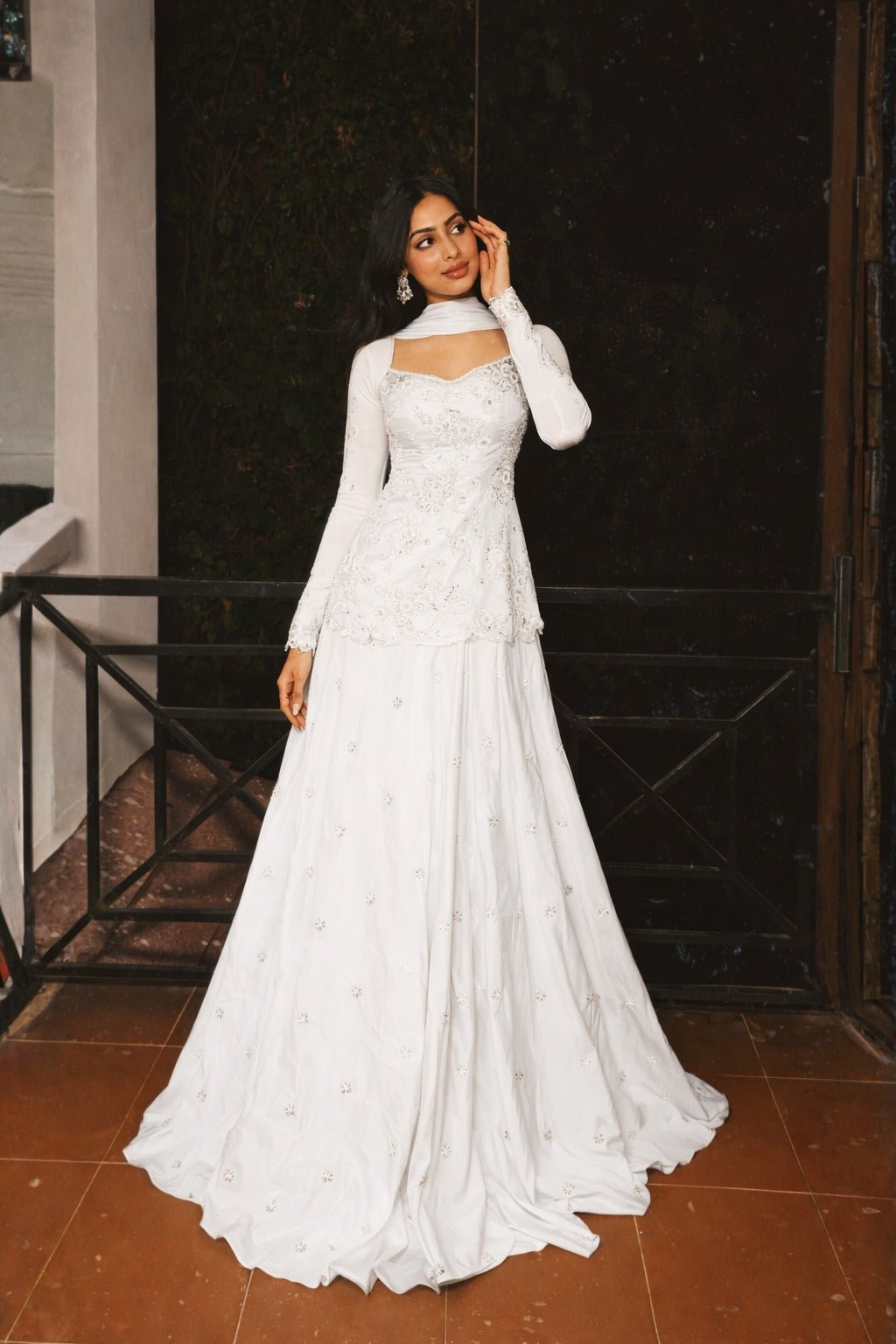 Ivory Embroidered Silk Kurta Lehenga Set Enamour by Radha - Fabilicious Fashion