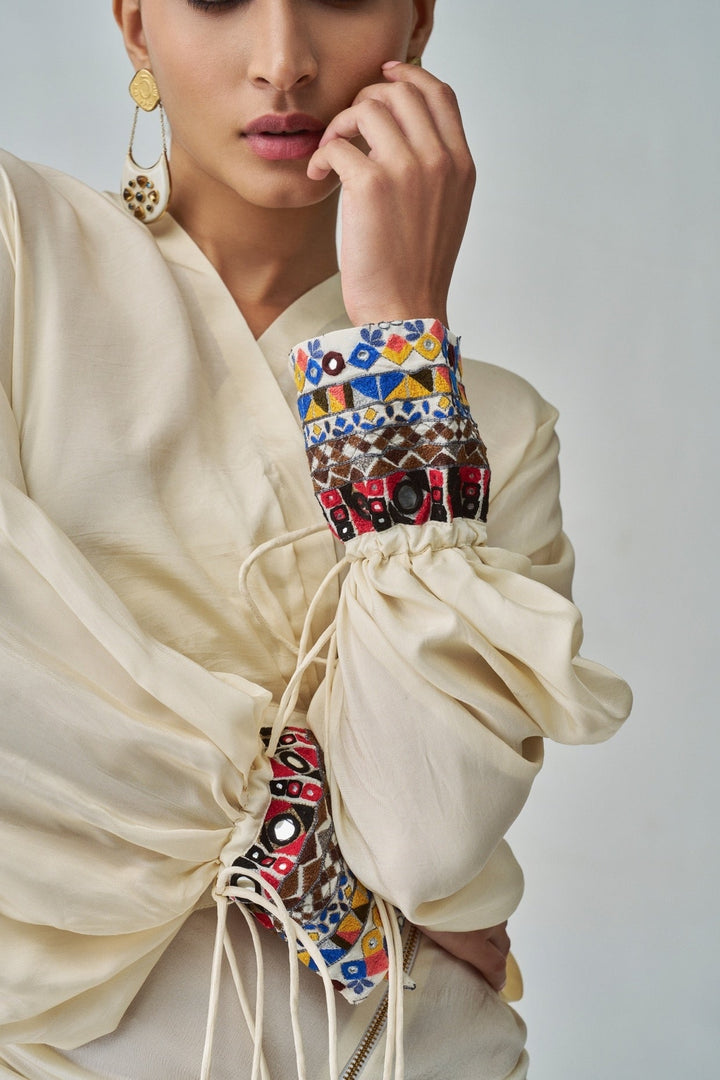 Ivory Embroidered Skirt Set Saaksha & Kinni - Fabilicious Fashion