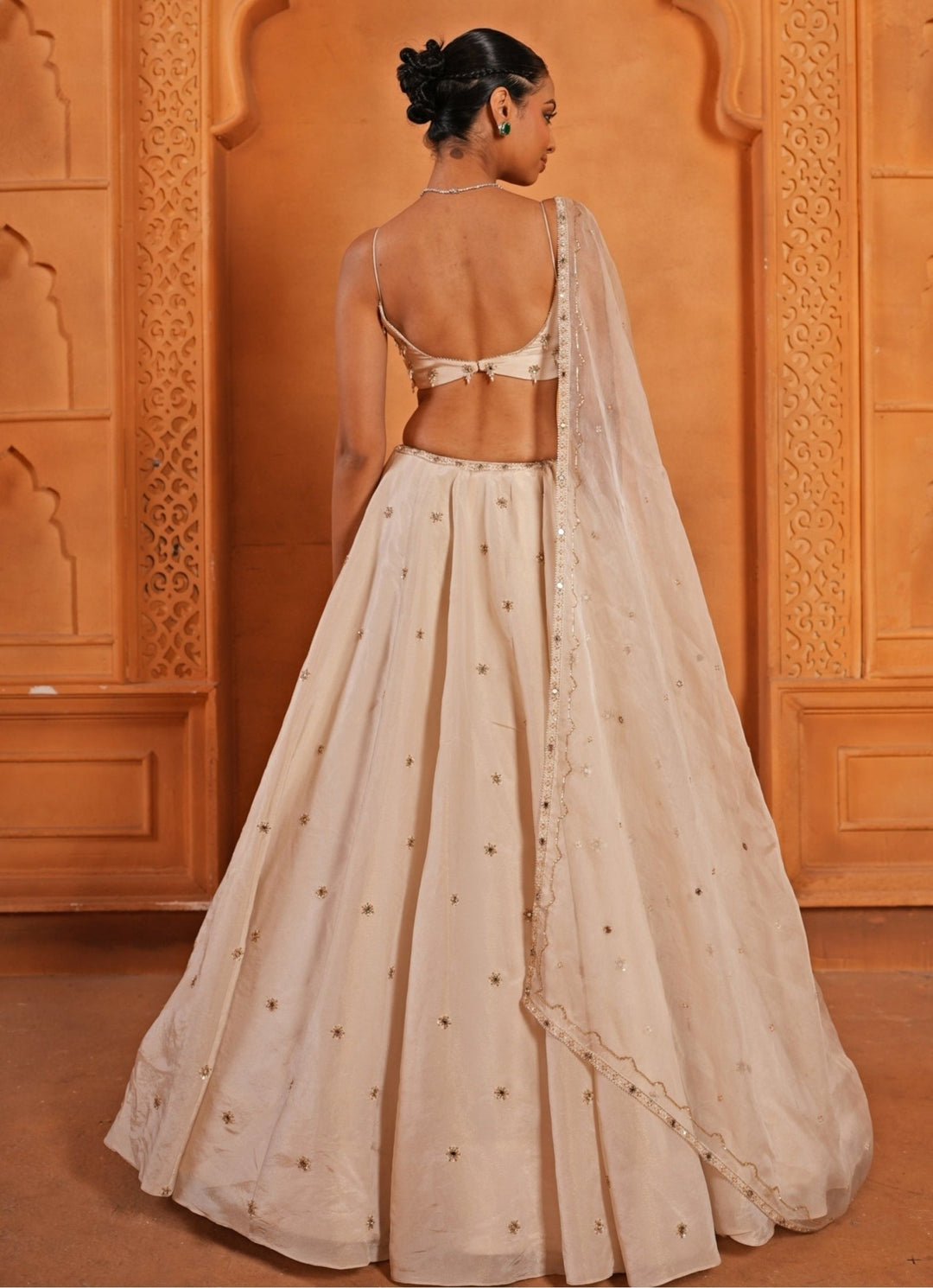 Ivory Embroidered Zari Silk Lehenga Enamour by Radha - Fabilicious Fashion