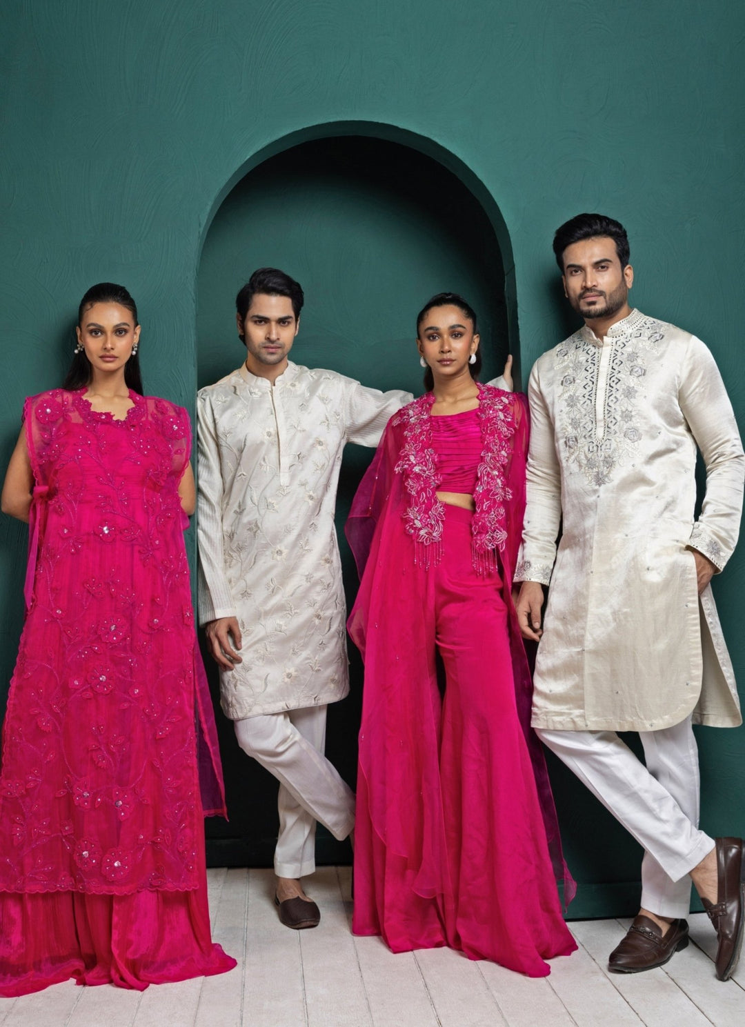 Ivory Floral Chanderi Embroidered Kurta Pant Set Smriti - Fabilicious Fashion