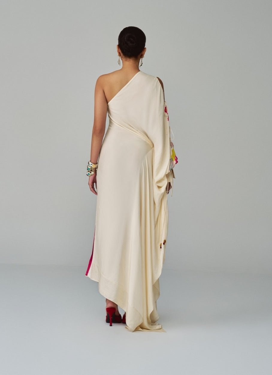 Ivory Floral Print Kaftan Saaksha & Kinni - Fabilicious Fashion