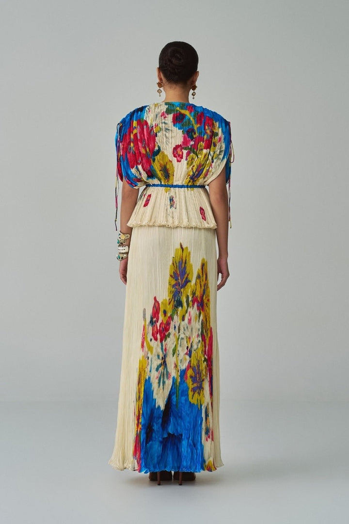 Ivory Floral Print Skirt Set Saaksha & Kinni - Fabilicious Fashion