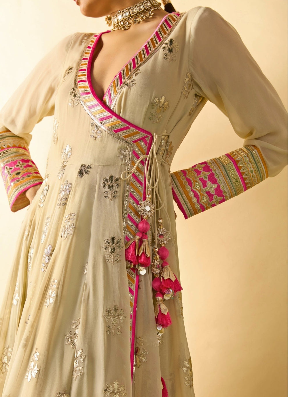 Gopi Vaid Ivory Georgette Anarkali SetFabilicious Fashion