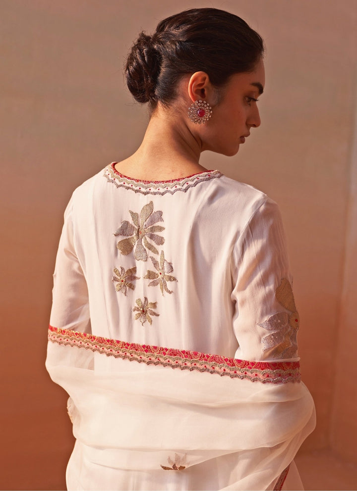 Nitika Gujral Ivory Georgette Anarkali SetFabilicious Fashion