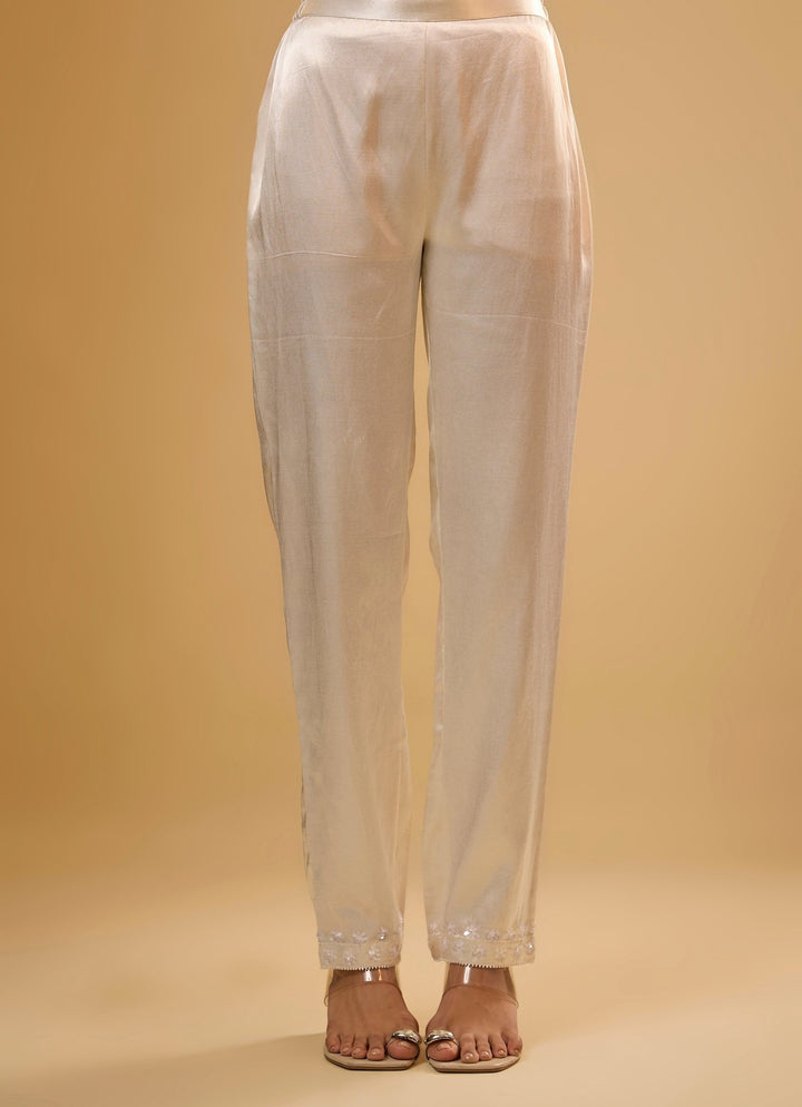 Ivory Georgette Kurta Pants Set Renee Label - Fabilicious Fashion