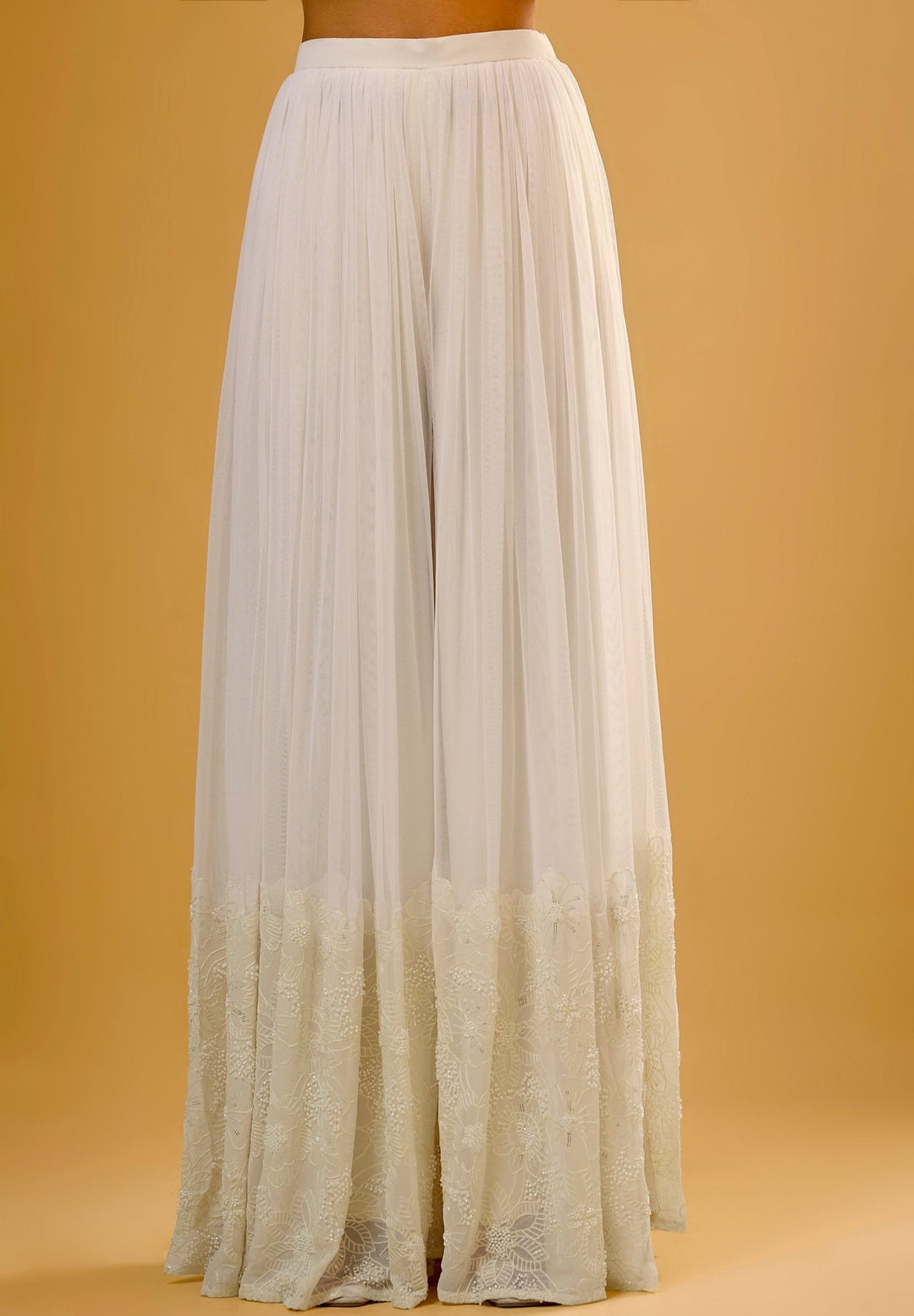 Ivory Georgette Kurta Sharara Set Renee Label - Fabilicious Fashion