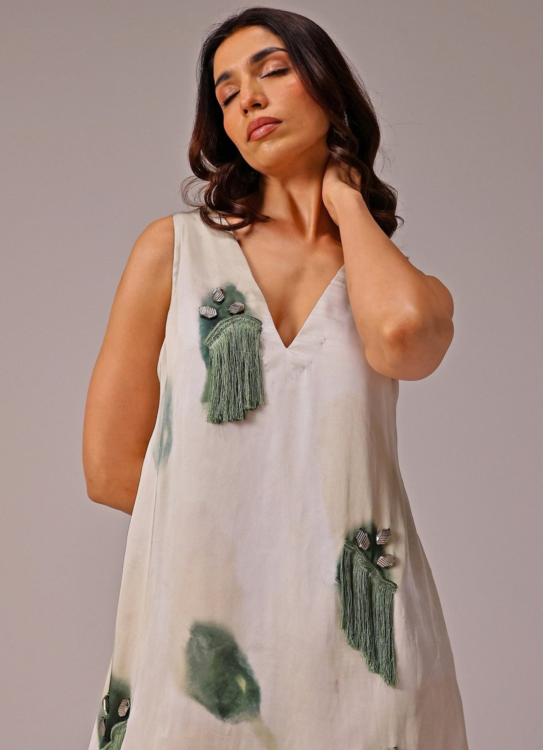 Studio Surbhi Ivory Georgette Satin DressFabilicious Fashion