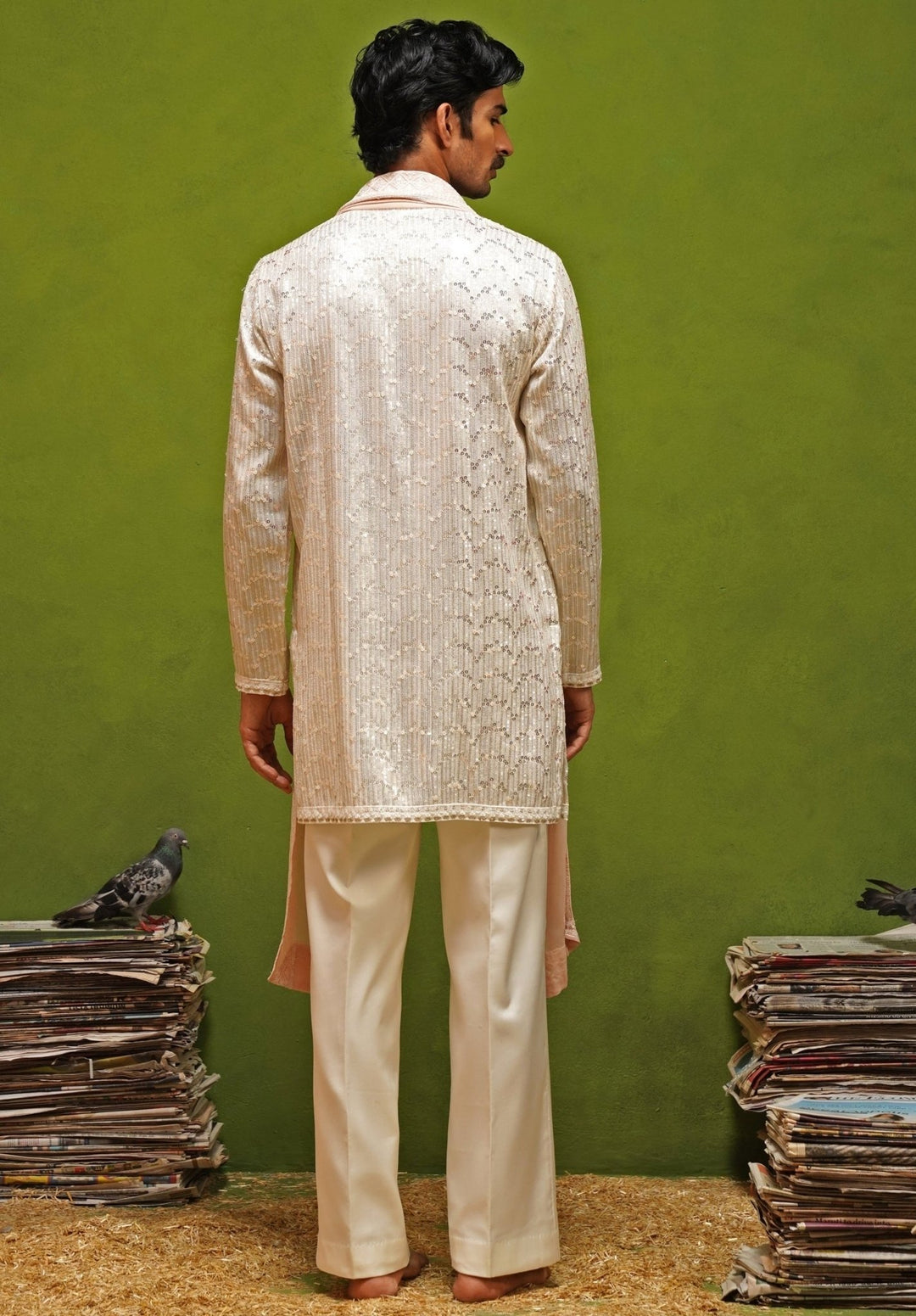 Kalpraag Ivory Georgette Short Kurta Set with DupattaFabilicious Fashion