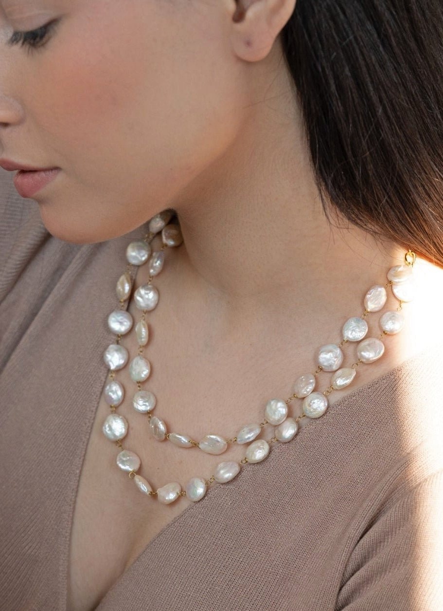 Do Taara Ivory Gold Pearl NecklaceFabilicious Fashion