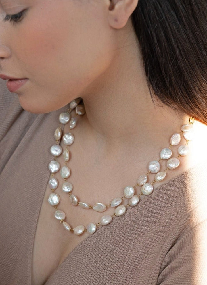 Do Taara Ivory Gold Pearl NecklaceFabilicious Fashion