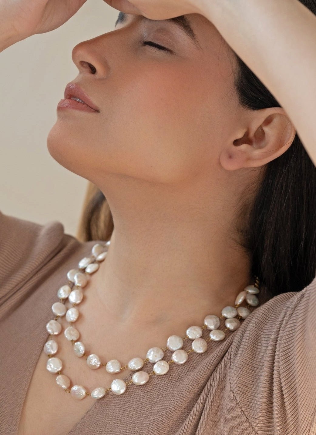 Do Taara Ivory Gold Pearl NecklaceFabilicious Fashion