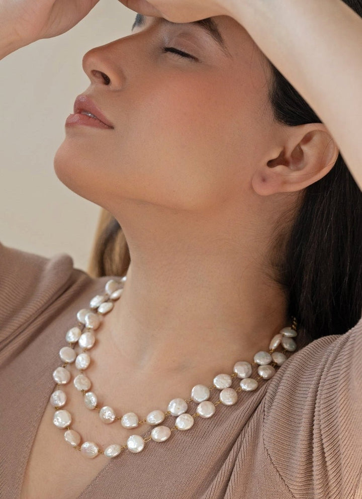 Do Taara Ivory Gold Pearl NecklaceFabilicious Fashion