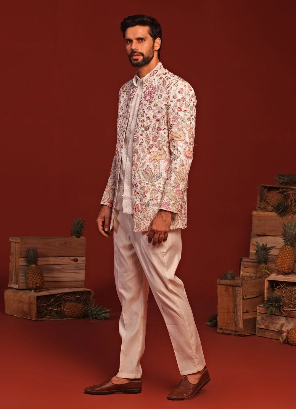 Ivory Hand - Embroidered Jodhpuri Suit Kalpraag - Fabilicious Fashion