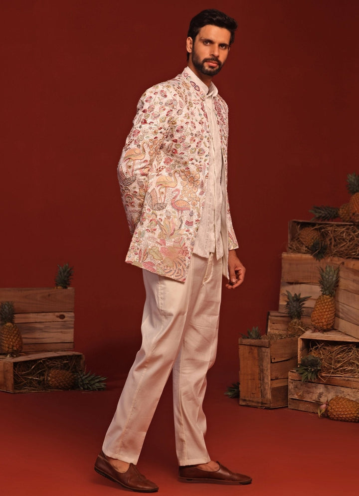 Ivory Hand - Embroidered Jodhpuri Suit Kalpraag - Fabilicious Fashion