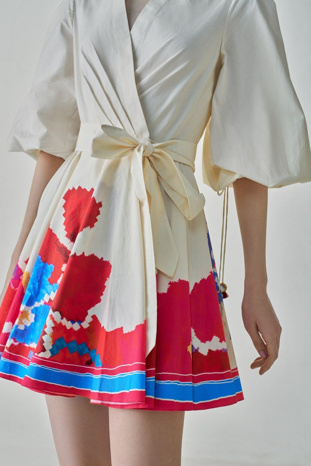 Ivory Ikat Print Dress Saaksha & Kinni - Fabilicious Fashion