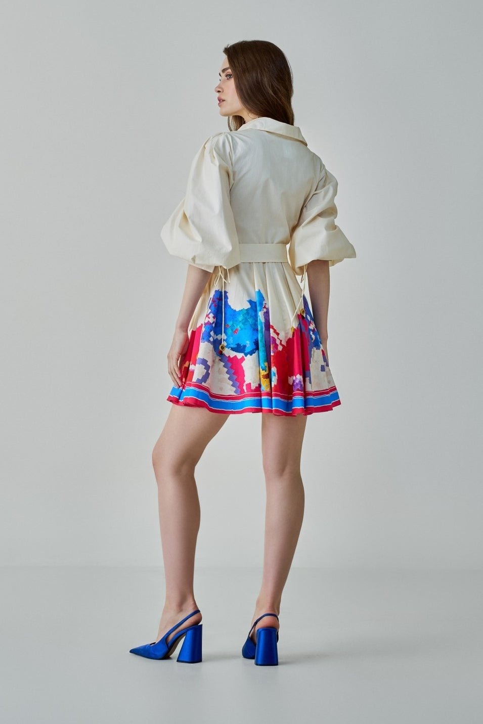 Ivory Ikat Print Dress Saaksha & Kinni - Fabilicious Fashion