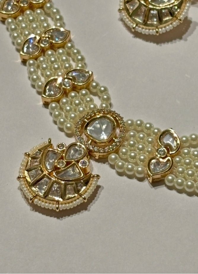 Naymee Ivory Kundan And Pearl Choker SetFabilicious Fashion