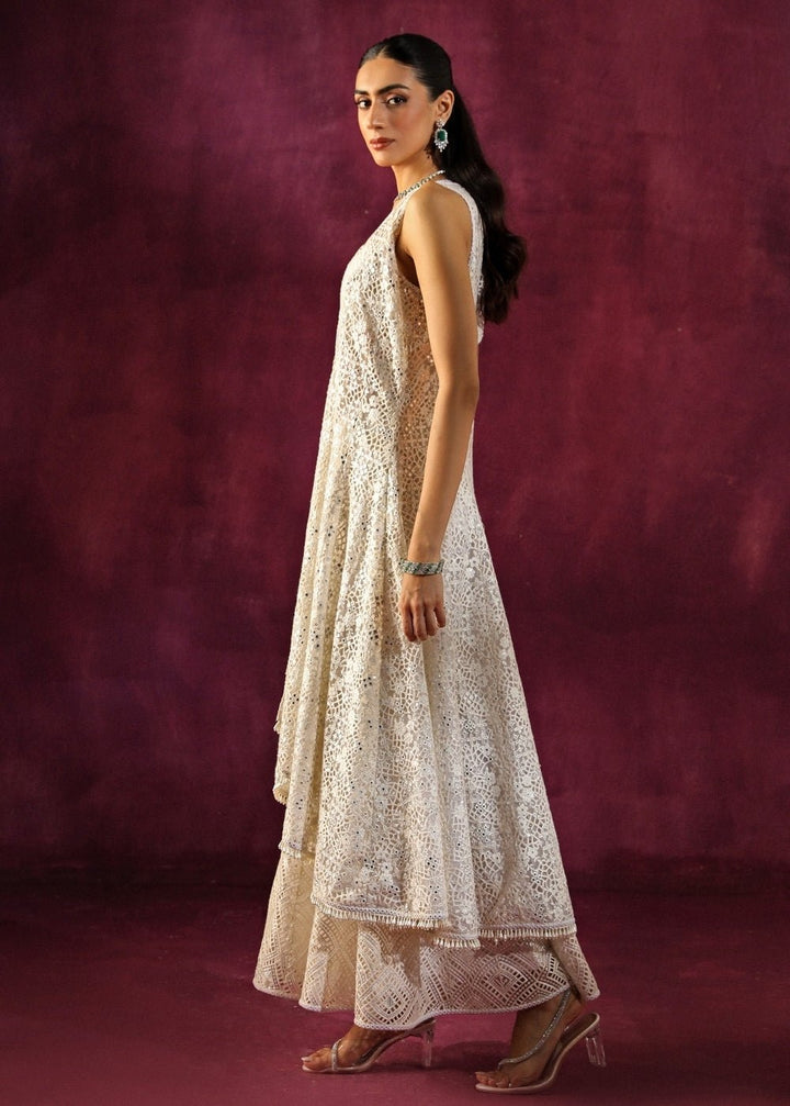 Twenty Nine Ivory Lace Mirrorwork Asymmetric Kurta Sharara SetFabilicious Fashion