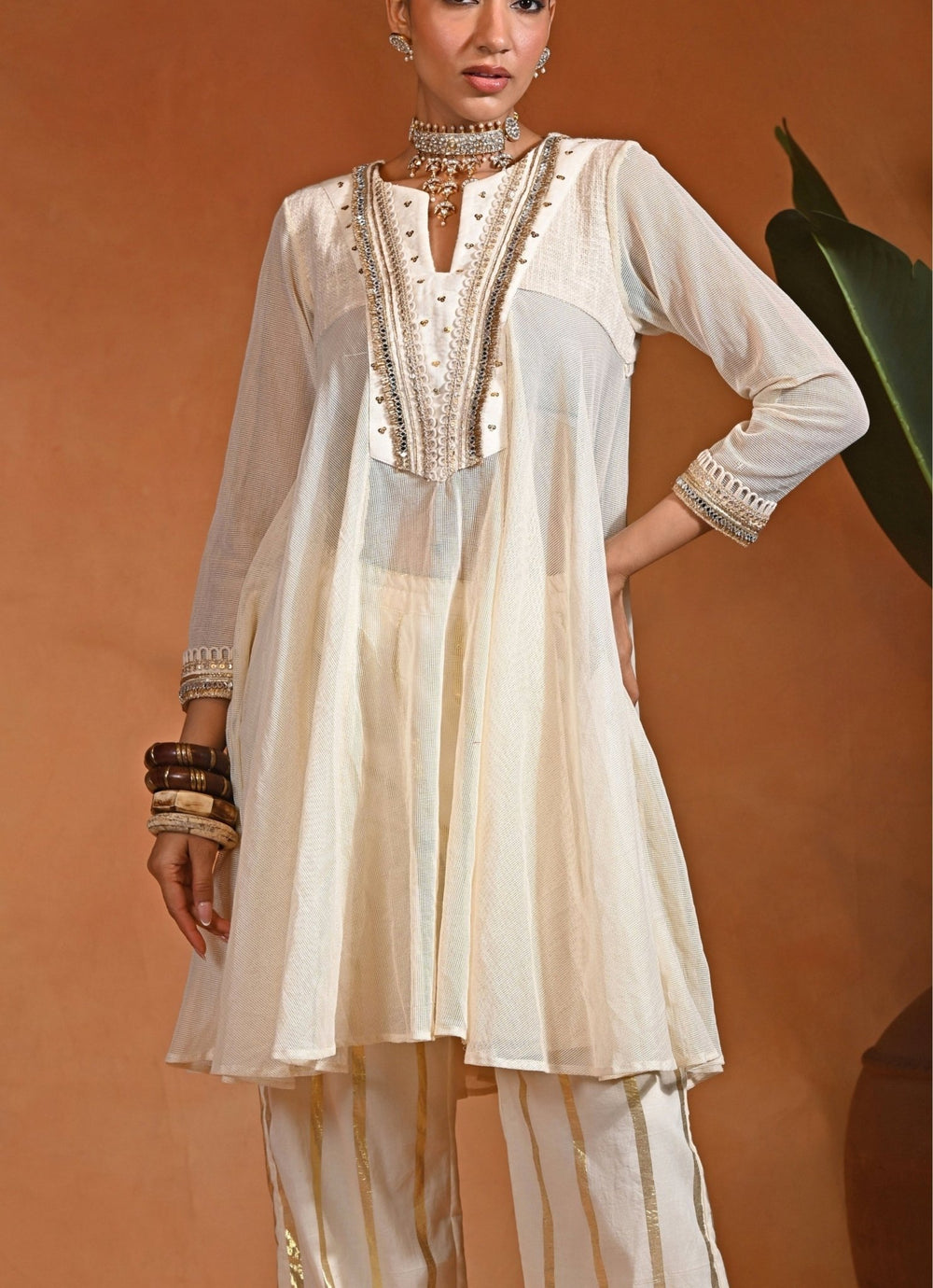 Rishi and Vibhuti Ivory Linen Kurta Pants SetFabilicious Fashion