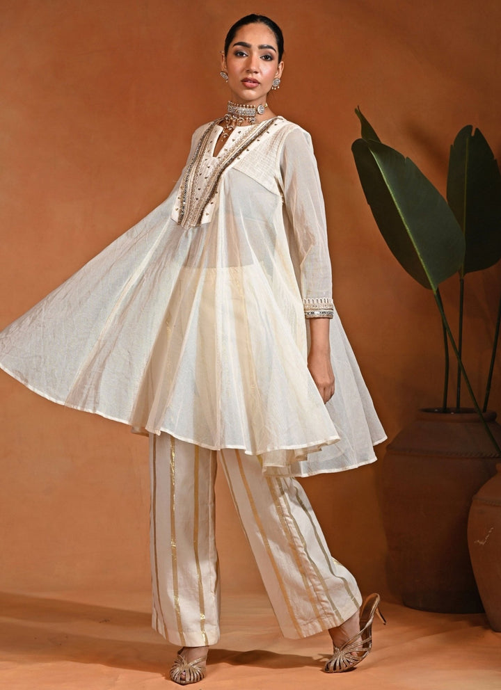Rishi and Vibhuti Ivory Linen Kurta Pants SetFabilicious Fashion