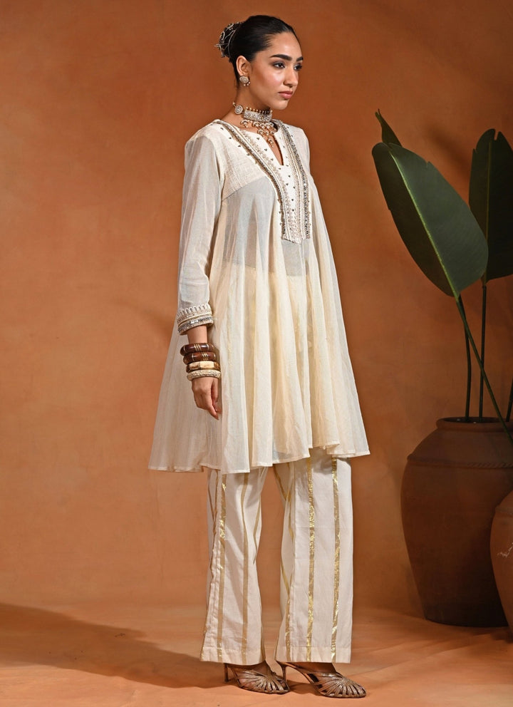 Rishi and Vibhuti Ivory Linen Kurta Pants SetFabilicious Fashion