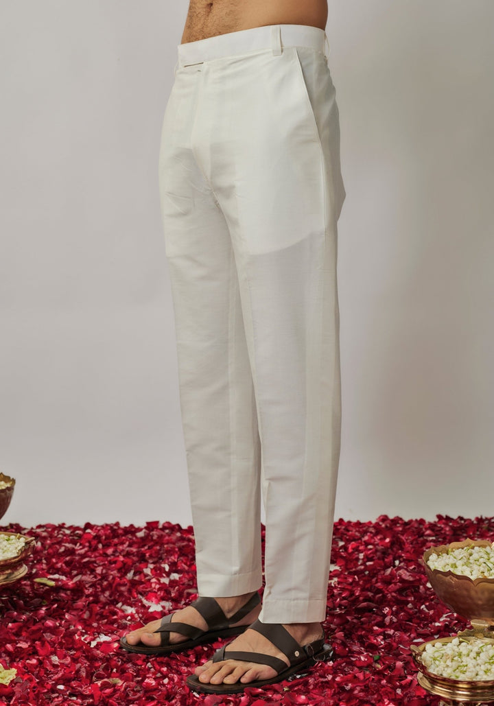 Ivory Mirror and Sequin Embroidered Kurta Pant Set Renee Label - Men - Fabilicious Fashion