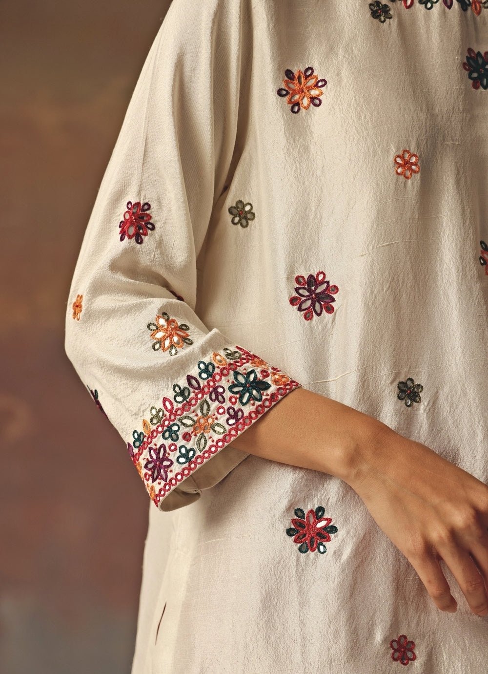 Twenty Nine Ivory Monga Silk Kurta With Red DhotiFabilicious Fashion