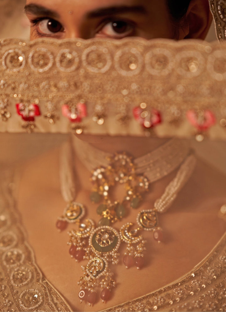 Ivory Organza Double Dupatta Bridal Lehenga Set Angad Singh - Fabilicious Fashion