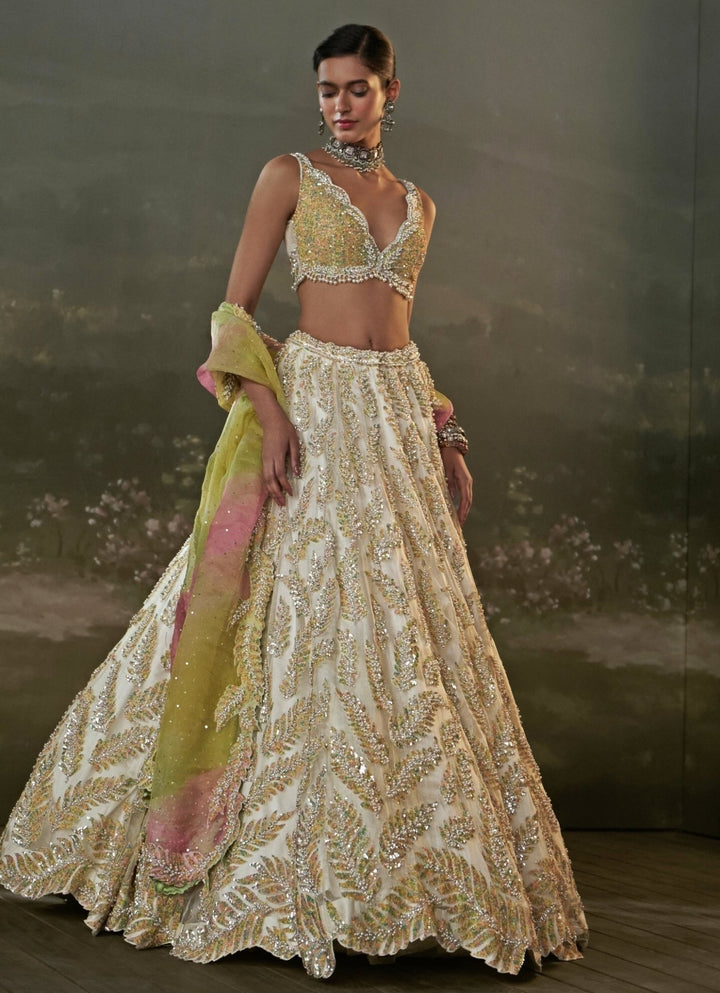 Ivory Organza Lehenga Set Nitika Gujral - Fabilicious Fashion