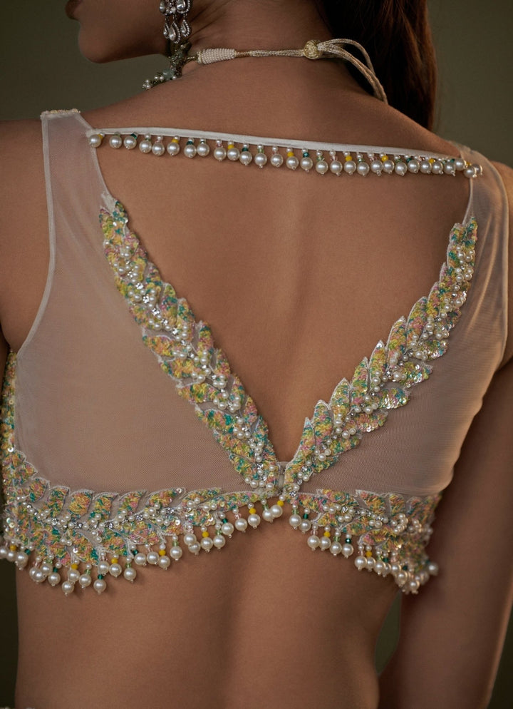 Ivory Organza Lehenga Set Nitika Gujral - Fabilicious Fashion