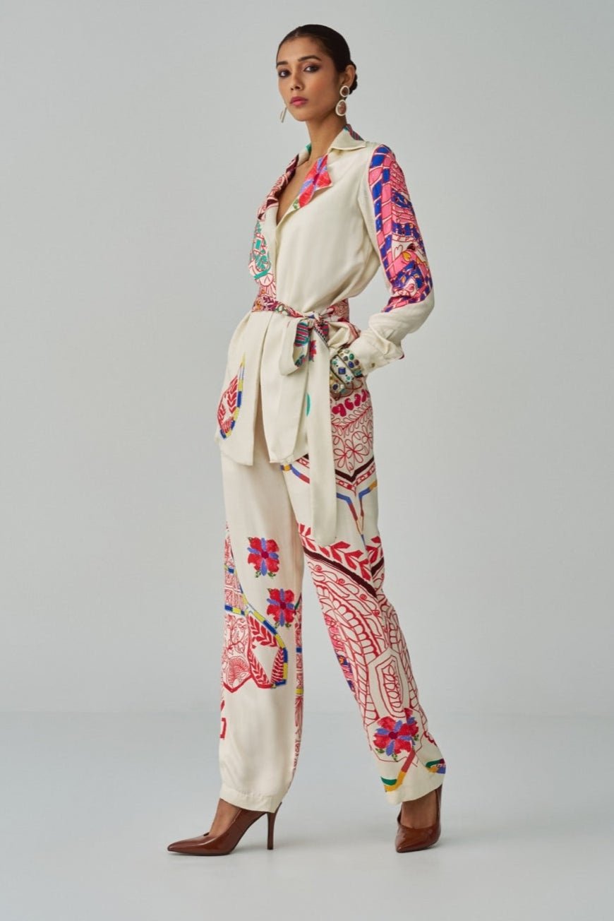 Ivory Paisley Print Co Ord Set Saaksha & Kinni - Fabilicious Fashion